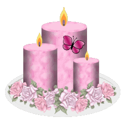 three pink candles